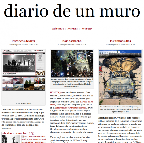 El Muro de Berlín, Diario de un Corresponsal.