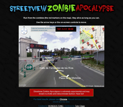 StreetView Zombie - Huye de los zombie en la ciudad del mundo que quieras.