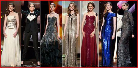 Los vestidos de Anne Hathaway en los Óscar