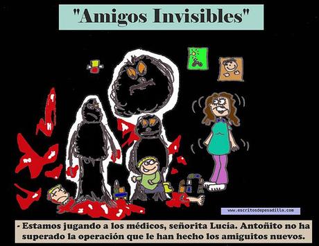 Ilustración Terrorífica basada en los Amigos Invisibles de la infancia...