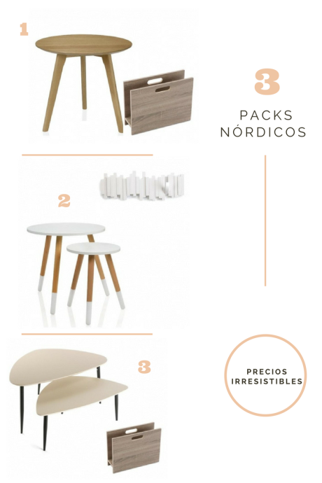 Decoración nórdica: claves, muebles y packs descuento para salones nórdicos