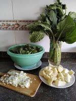 Borraja en guiso con huevo duro