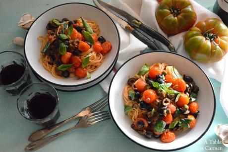 Espaguetis  a la Puttanesca