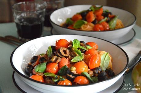 Espaguetis  a la Puttanesca