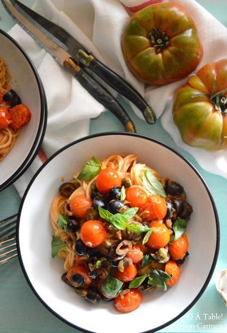 Espaguetis  a la Puttanesca