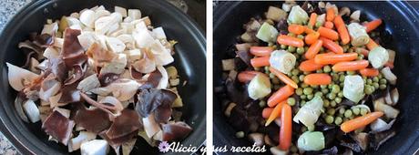 MENESTRA CON SETAS Y VERDURAS