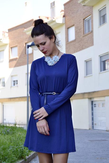 VESTIDO AZUL Y BLAZER TIE DYE. COLABORANDO CON ROSEGAL.