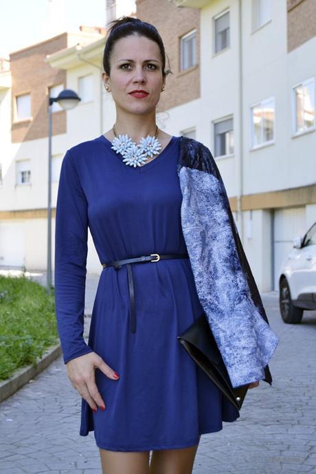 VESTIDO AZUL Y BLAZER TIE DYE. COLABORANDO CON ROSEGAL.
