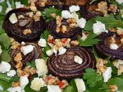 Cebollas rojas salsa nueces