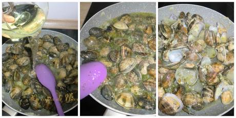 Verdinas con rape y almejas