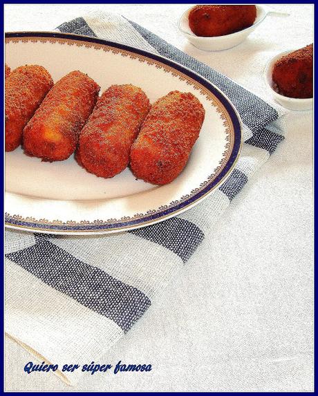 Croquetas de setas y pollo rustido