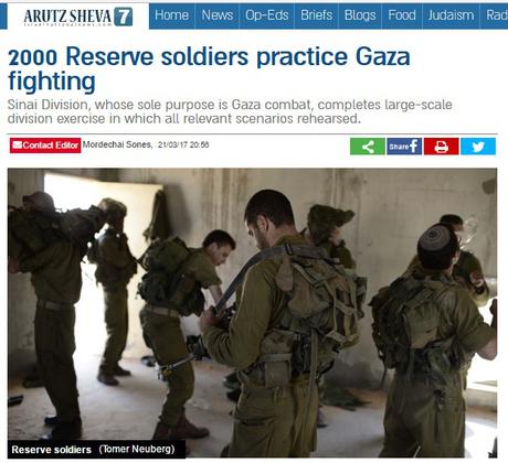 Entrenando para combatir en Gaza.