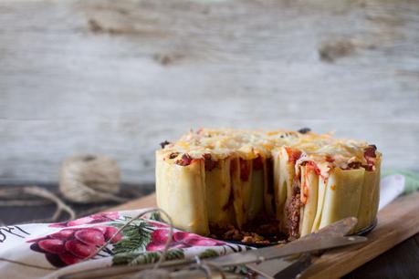 Tarta de paccheri (macarrones gigantes)