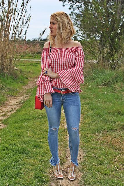 Camisa Roja Cuadro Vichy