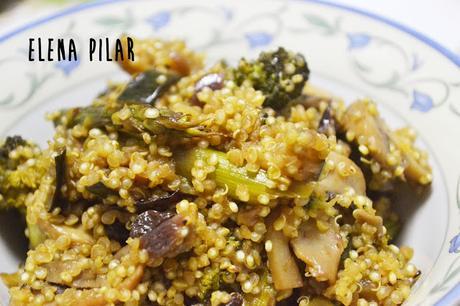 Quinoa con verduras y pasas Quinoa con verduras y pasas