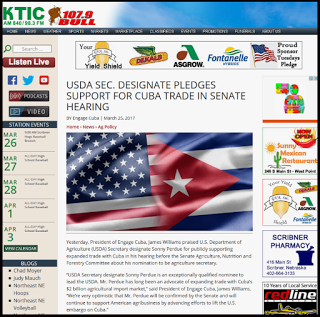 USDA Sec. Designate Pledges Support for Cuba Trade in Senate Hearing [inglés y español]