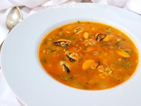 Arroz caldoso de mejillones