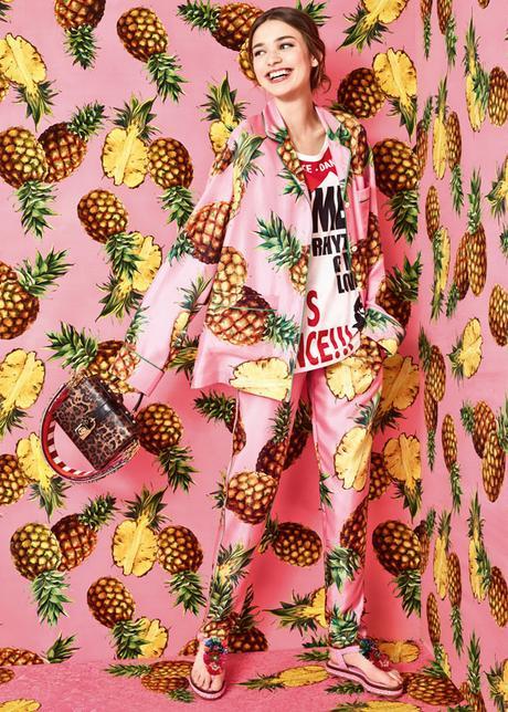 pineapple patterns, dolce & gabbana tropical city collection SS17