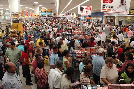 La cola del supermercado.