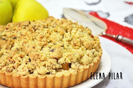 Crumble pie de manzana, avellanas y chocolate, con un toque de Anís Chinchón