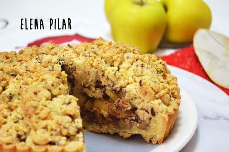 Crumble pie de manzana, avellanas y chocolate, con un toque de Anís Chinchón