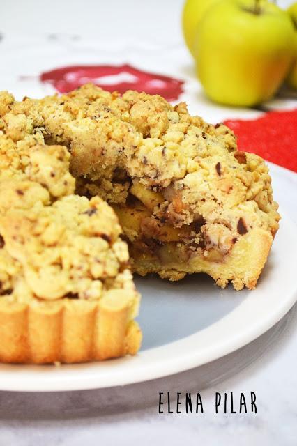 Crumble pie de manzana, avellanas y chocolate, con un toque de Anís Chinchón