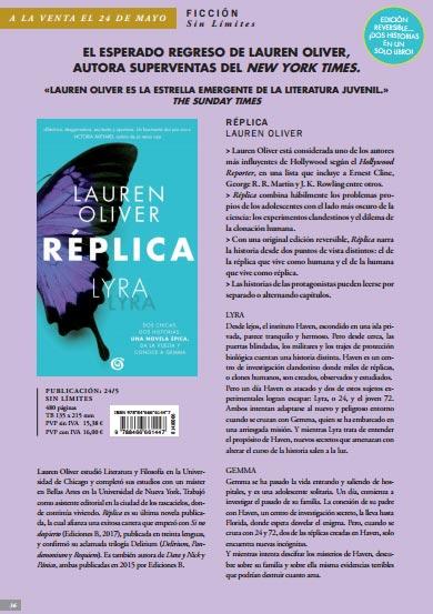 Replica / Lyra, Lauren Oliver (Ediciones B)