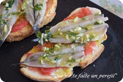 Tosta de Boquerones en Vinagre