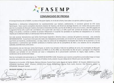 Rechazamos los dichos de Quintriqueo