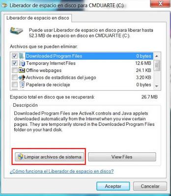 Limpiar archivos del sistema