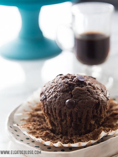 El gato goloso - Muffins de banana, cacao y chispas de chocolate