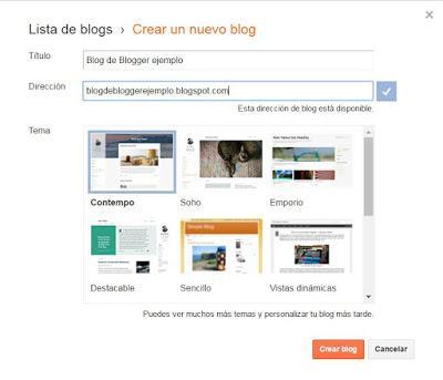 Creando blog de blogger