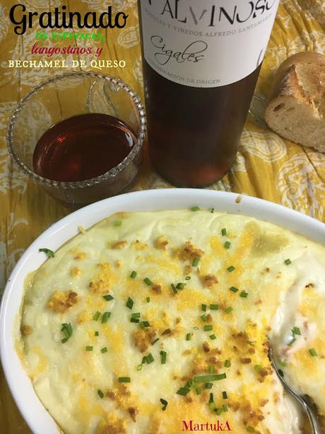 Gratinado De Espinacas, Langostinos Y Bechamel De Queso