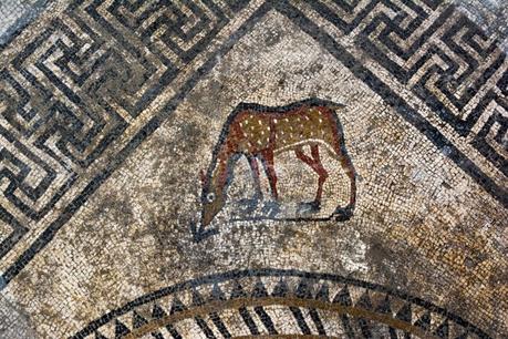 Este es el cervatillo identificado por los arqueólogos en el mosaico. 