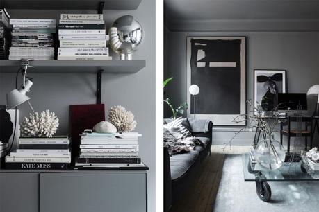 piso lujo en estocolmo Lotta Agaton estilo nórdico gris oscuro estilo escandinavo oscuro estilista de interiores sueca decoración interiores decoración gris oscuro blog decoración nórdica apartamento de una estilista de interiores 