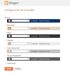 Desactivar barra de navegacion Blogger