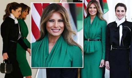 Melania visits school with Queen Rania