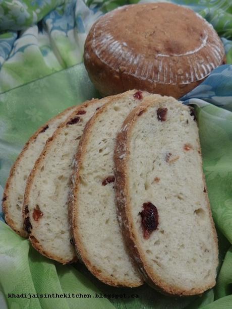 PAIN À L’AVOINE ET AUX CANNEBERGES / CRANBERRY OAT BREAD / PAN CON ARANDANOS Y COPOS DE AVENA / خبز التوت البري و الشوفان