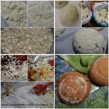 PAIN À L’AVOINE ET AUX CANNEBERGES / CRANBERRY OAT BREAD / PAN CON ARANDANOS Y COPOS DE AVENA / خبز التوت البري و الشوفان