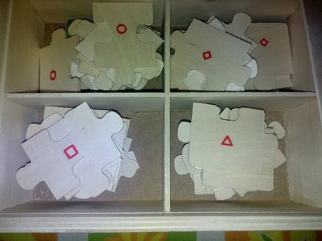 Caja divisoria de puzzles de madera puzzles de dinosaurios