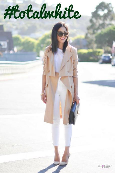 el trench look con trench para la primavera con total white