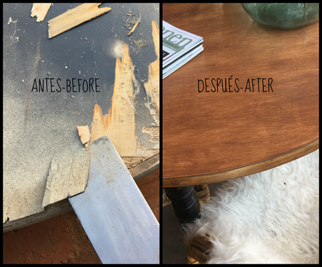Antes y después de una mesa Antes y después de una mesa