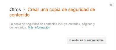Guardar contenido Blogger en computadora