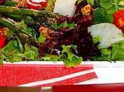 Ensalada bacalao, trigueros, vinagreta mostaza antigua