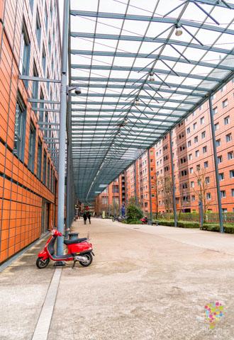 Barrio moderno de la cité internationale en Lyon