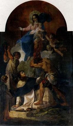 Antonio, apedreado por Cristo.