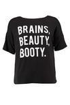 guia de compras con camiseta con mensaje talla grande curvy women