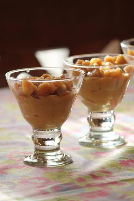 Vasitos de crema de caramelo y manzana caramelizada - recetas de postres en vasito
