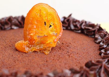 pastel de chocolate y naranja