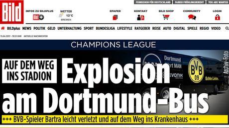 URGENTE: Explosión al lado del autobús del Dortmund en Alemania pone en riesgo juego de la Champions de fútbol hoy